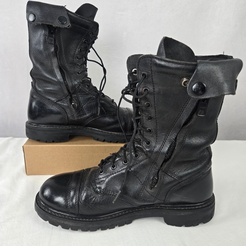 Rocky 2090 Black Leather Side Zip Para Combat Jump Boots Mens 10 M Tactical 10"